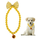 Pet Dog Cat Jewelry Acrylic Beads Necklace Bowknot Collars With Bells