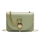 Fashion Women Messenger Bag Leather Pure Color Chain Shoulder Bag (Green) A