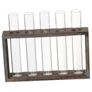 Nordic Style Test Tube Flower Vase in Wooden Stand for Hydroponic Plant 5 Tube