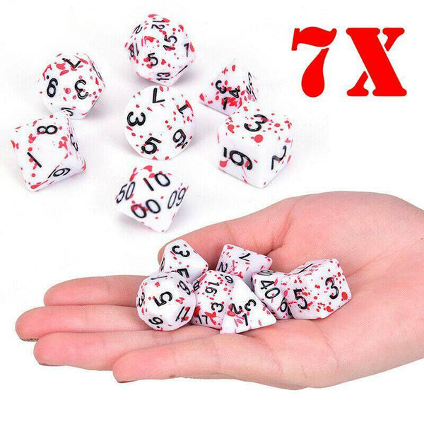 7x Bloody Polyhedral Dice Set For Dungeons And Dragons DND MTG RPG Game AU