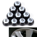Black Pool 8-Ball Valve Stem Caps Motorcycle Car Truck SUV Bike Tire Air Cove_3C