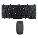 For Latitude 3340 E3340 English Keyboard+Mini Recharge Wireless Mouse Black
