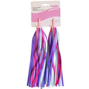 2x Bicycle Handlebar Tassel Streamers Kid Scooter Bike Ribbon (Pink Purple)