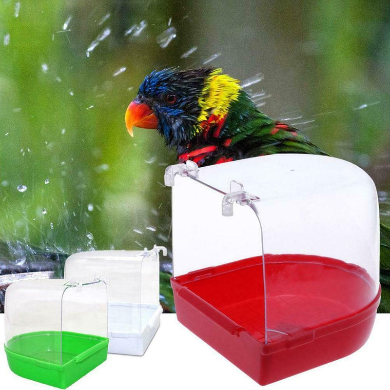Clean Parrot Bird Bathtub Box Bird Bath Shower Standing Wash Box Hanging Ca M0Y6