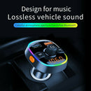 Bluetooth FM Transmitter for Car, Upgraded V5.0 and 7 Color LED Backlit Car