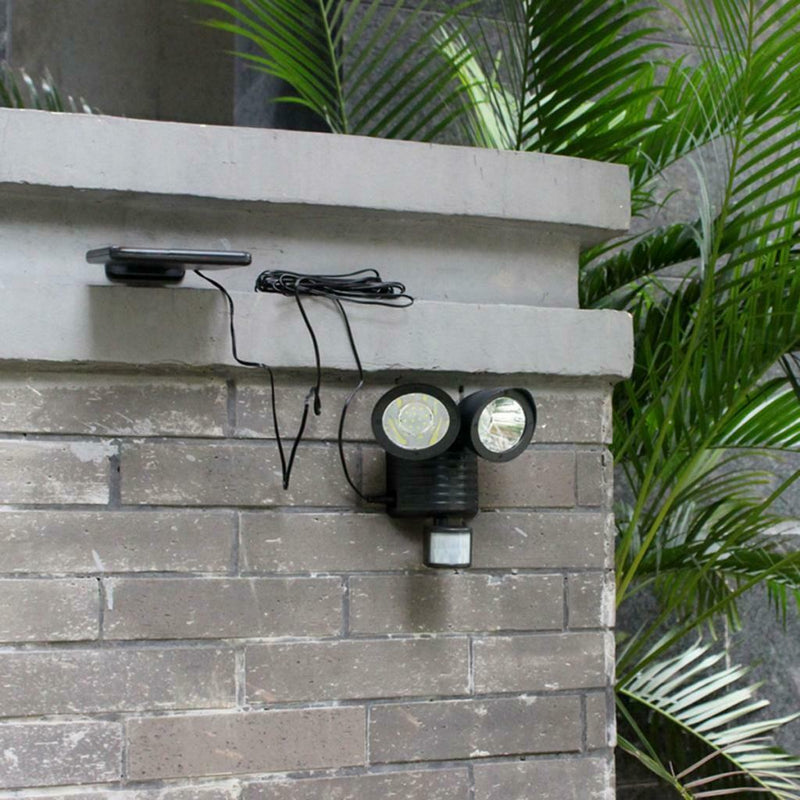 Solar Power PIR Motion Sensor 22 LED Dual Wall Light Outdoor Garden Lamp