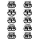 10Pcs Metal Bean String Cord Locks with 2 Holes Toggle Spring Clasp Stop