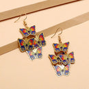 Retro Butterfly Hook Earrings Women Bohemian Enamel Long Drop Ear Jewelry