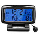 Car Led Thermometer Time Electronic Clock Watch Car Night Light Clock Tempe H4E2