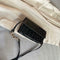 Women Crocodile Leather Shoulder Bag Solid Small Messenger Handbag (Black) A#S