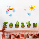 Vivid Cactus Angel Plants Flower Wall Stickers Room Window Wall Decals LJ