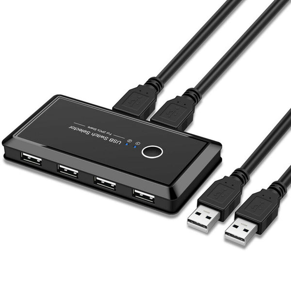 2x4 USB 2.0 Switcher 2 PCs Sharing 4 USB Devices for Keyboard Mouse Printer