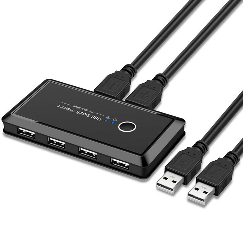 2x4 USB 2.0 Switcher 2 PCs Sharing 4 USB Devices for Keyboard Mouse Printer