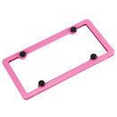 Pink Aluminum alloy License Plate Frame 2 Pieces with Screw Caps 4 Holes