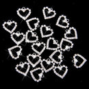 20pcs Rhinestone Crystal Heart Pendent For Jewelry DIY Craft