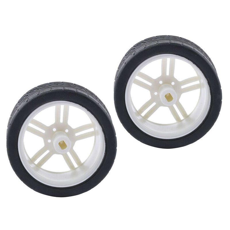 6x Smart Rubber Tire TT Motor Car Wheel For Robot Car RC