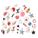 30pcs/lot Enamel Alloy Mixed Charms Pendant Jewelry DIY Craft Making Color JSE