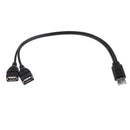USB Male To 2Ports Female Cable Splitter  Charging Sync Wire For Laptop