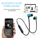 Neck Hanging Magnetic Bluetooth Headset Earplugs Wireless Sports Earphone A