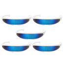 5x Blue Futuristic  Mirrored Sunglasses Narrow Shield Party Eyewear