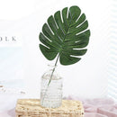 12Pcs Artificial Monstera Palm Leaves Green Plants Wedding Diy Decoration C