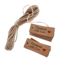 100x Kraft Card Craft Wedding Party Gift Tag Clothing Luggage Label String