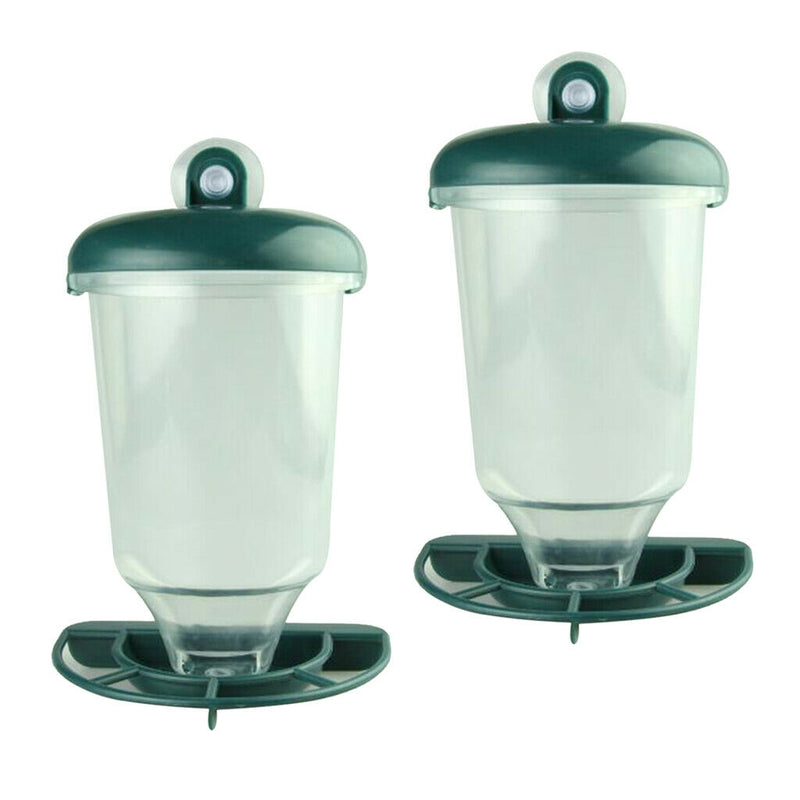 2pcs Outside Window Bird Feeder Seed Dispenser with Suction Cup for Wild Birds