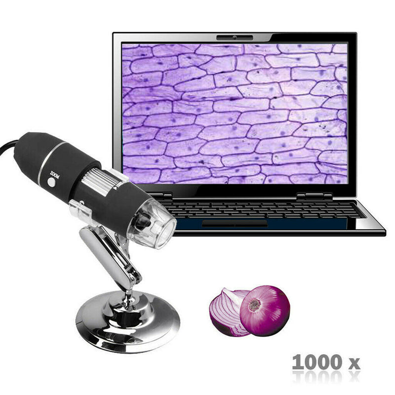 1Set 1000x USB Microscope Digital Electronic Eyepiece Camera w/Stand Adapter