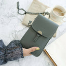 Touch Screen Phone Purse Women PU Shoulder Chain Mini Pouch (Dark Grey)