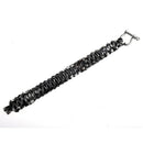 Paracord 550 Survival Bracelet with Stainless Steel Bow Shackle - Black and