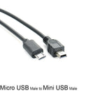Micro USB Male To Mini USB Male Data Adapter Converter Cable Cord Pz
