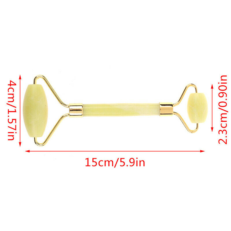1PC Yellow Roller Natural Facial Care Tools Jade Face Massage Roller Beauty T BX