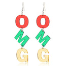 Funky Acrylic Hip Hop Long Dangle Drop Colorful OMG Shape Earrings JewelryJCA Gw