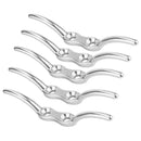 5pcs Bolt-on 4" Rope Cleat Hook StainlessSteel Tie Down for Boat Deck Flagpole
