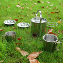Camping Tableware Hiking Hanging Pot Kettle Tea Compact Campfire Cups Plates