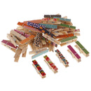 50 Patterned DIY Wood Photo Paper Pegs Clothespin XMAS Card Craft Clips