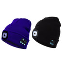 2pcs Music Hat avec Hands-free LED Light Rechargeable ,Beanie-Bluetooth Hat for