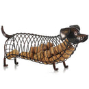 Metal Animal Statue Dachshund Wine Cork Container Modern Artificial Iron Cr