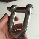 M6x38mm Straight D-Shackle, Short, Stainless Steel AISI 316