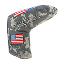 Golf Headcover USA Flag Pattern Putter Protective Cover Mallet Club Sleeve Bag