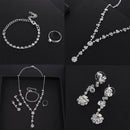 Fashion Women Rhinestone Crystal Earrings Necklace Bracelet Wedding Jewelry Set