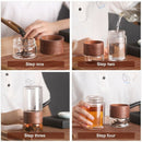 Lvzhu 200Ml Glass Water Bottle with Tea Infuser Glass Cups Travel Mug for T