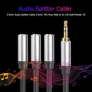 3.5mm Audio Splitter Cable 3.5mm TRS Plug Male to 3x 1/8 Jack Female 1ft