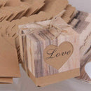 50pcs Gift Box Candy Box Bonbonniere Rustic Kraft Paper Brown