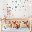 Flying butterfly girl wall stickers Girls room decoration art cartoon Wall De Cy