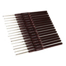 16 Piece Aluminum Crochet Hooks with Plastic Handle Knitting Needles Set