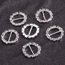 10 Round Crystal Rhinestone Buckle Ribbon Sliders Wedding Decor 0.51" 13mm