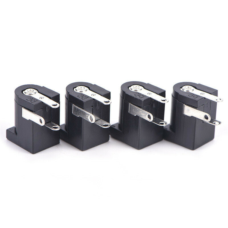 10Pcs DC-005 Black Power Jack Socket Connector 5.5*2.1mm Socket Round The Nee Gn