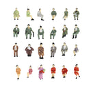 24 Pack of HO Scale 1:87 Seated People Figures Passengers Fine Color Painted