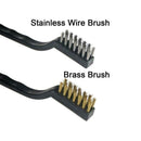 3pcs Mini Wire Brush Set Cleaning Steel Brass Brushes Rust Weels Scrub 170mm